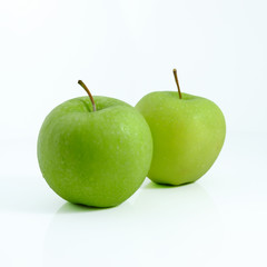 Green apple on white background, Green apple isolated, Fruit on white background