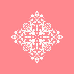 Obraz na płótnie Canvas Damask graphic ornament. Floral design element. Pink vector pattern