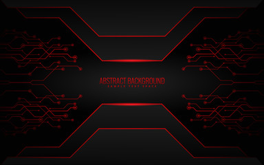Red and black tech corporate background. Vector design - Vector