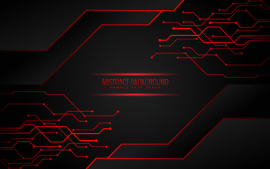 Red and black tech corporate background. Vector design - Vector