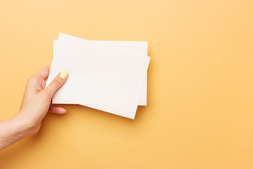 Blank A5 holds in female hand
