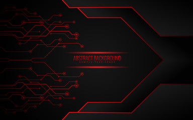 Red and black tech corporate background. Vector design - Vector