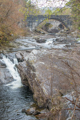 New Invermoriston bridge near The Telford bridge River Moriston falls Invermoriston at Loch Ness Highlands Scotland Great Britain