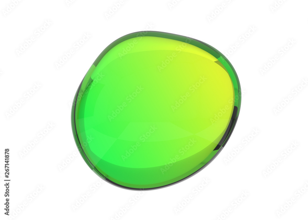 Poster abstract 3d render of colored bubble shape, modern background design