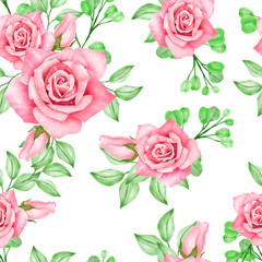 BEAUTIFUL WATERCOLOR FLORAL ROSE PATTERN FLOWER