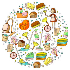 cleaning services company vector pattern