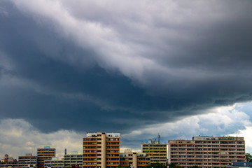 heavy clouds over the city