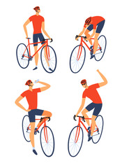 Prpfessional road cyclist  set