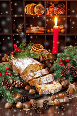 Traditional raisins cake for christmas