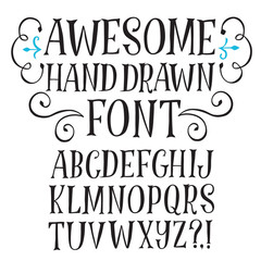 Hand drawn decorative vector letters