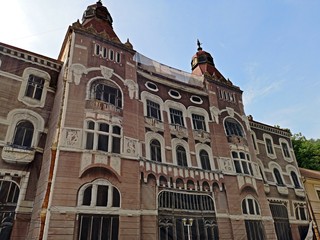 The spa town of Baile Herculane famous for its natural healing properties: hot springs with sulfur and other minerals. Dacia hotel. 