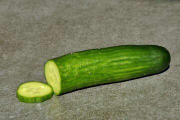 cucumber on a gray background