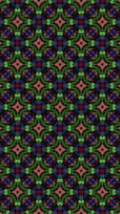 Ornate geometric pattern and abstract multicolored background
