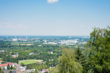 Magnificent view on Karlsruhe from top of Turmberg, Germany