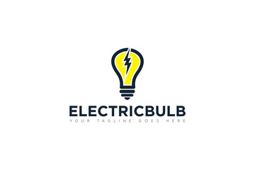 electric bulb logo and icon vector illustration design template