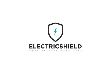 electric shield logo and icon Vector illustration design Template