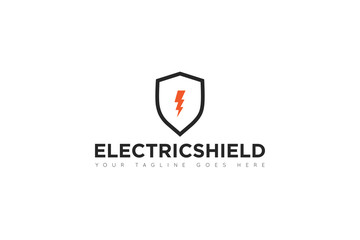 electric shield logo and icon Vector illustration design Template