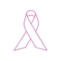 Icono plano lineal lazo de conciencia en color rosa © teracreonte