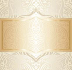 Gold Floral wedding invitation wallpaper trend design