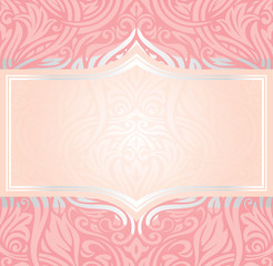 Pink silver invitation retro wallpaper design