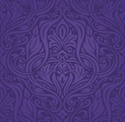 Purple Floral  vintage seamless pattern background holiday wallpaper 