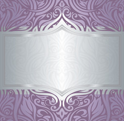 Wedding Floral violet silver vector holiday background