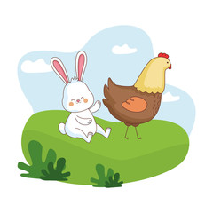 Happy farm animals cartoon