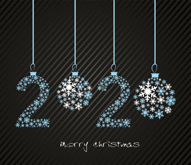 Happy New Year 2020 Greeting Card Snowflake Background Stock Illustration