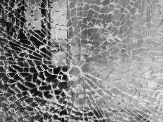 Broken glass  Abstract and background Black and white