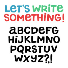 Hand drawn childish style vector font