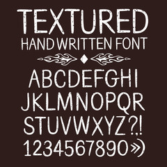 Hand drawn textured vector font