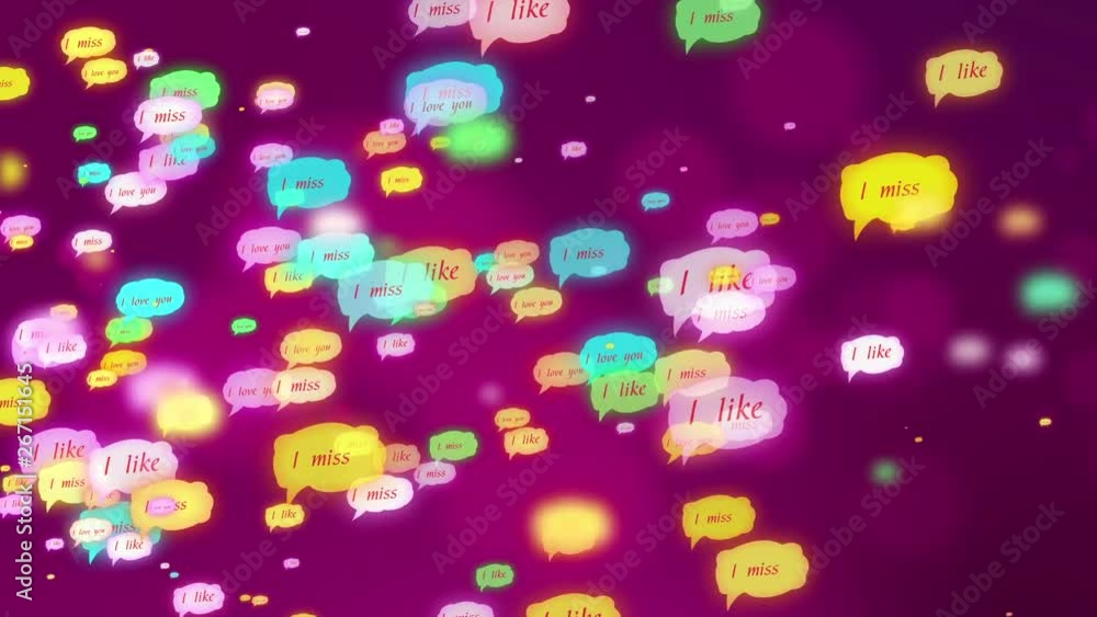 Poster chatting, chat clouds.likes in social networks.futuristic background with neon glow, and microproces