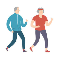  Happy grandparents running together