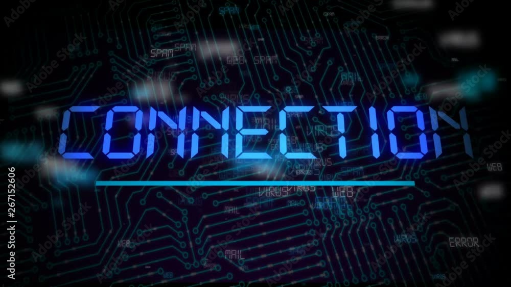 Poster technology icon symbol digital animation.futuristic background with neon glow, and microprocessor el