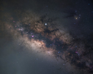 Milky way core rising over the clean sky of Uruguay