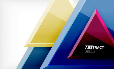 Flying triangles compostion geometric background