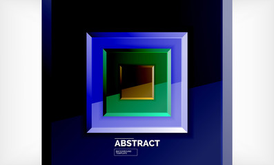 Geometric abstract background, modern square design