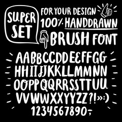  Brush ink vector ABC letters set