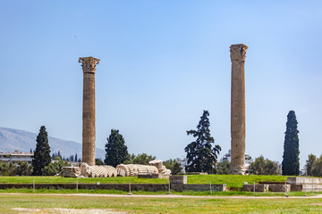 The Temple of Olympian Zeus in Athens, Greece