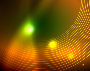 Neon circles abstract background