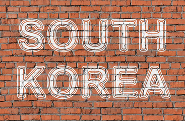 South Korea. Inscription on the seamless brickwall.