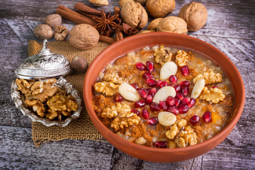 Traditional delicious Turkish dessert; Ashura (Asure)