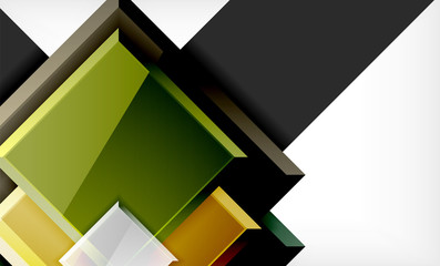 Bright colorful square shape blocks geometrical background