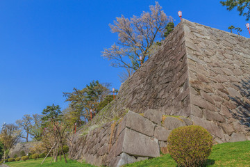 Fototapeta na wymiar 春の盛岡城の風景