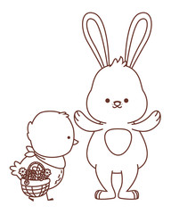 Happy  farm animals outline