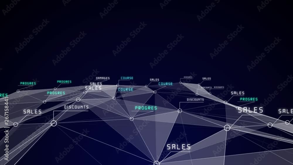 Poster beautiful digital interface with icons and links growing over the business graphs.
