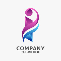 Letter i unique logo design