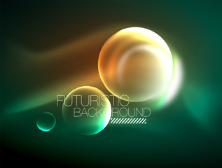 Vector glowing neon circles abstract background