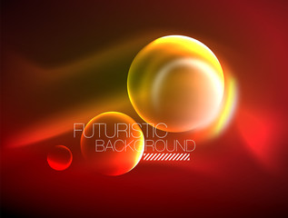 Vector glowing neon circles abstract background