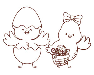 Happy  farm animals outline